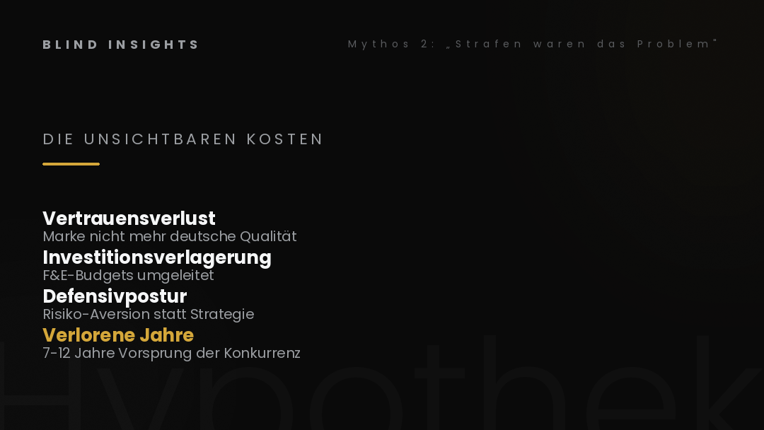 Die unsichtbaren Kosten — Vertrauensverlust, Investitionsverlagerung