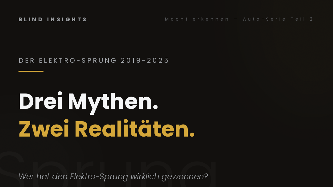 Auto-Serie Teil 2 — Der Elektro-Sprung, drei Mythen, zwei Realitäten