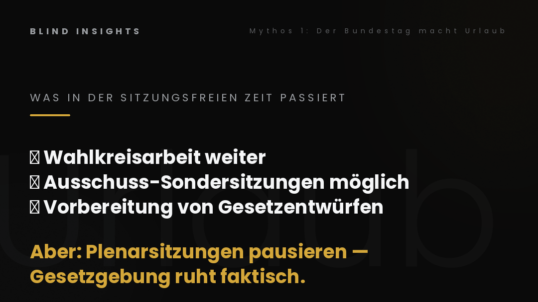 Was in der sitzungsfreien Zeit passiert — Wahlkreisarbeit läuft weiter, aber Gesetzgebung ruht