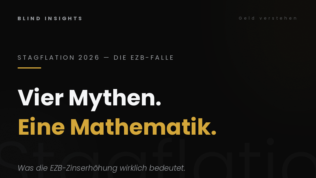 Stagflation 2026 — vier Mythen, eine Mathematik. Was die EZB-Zinserhöhung wirklich bedeutet